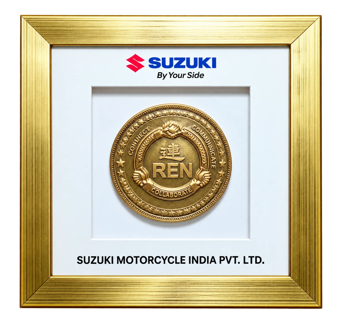 Suzuki Commemorative Gold Medallion Plaque